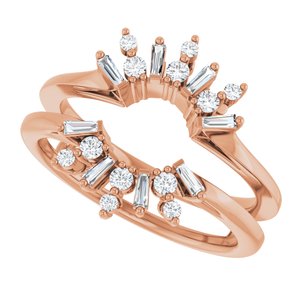 Classic - Lourdes - 14K Rose Gold 1/3 CTW Lab-Grown Diamond Art Deco Ring Guard