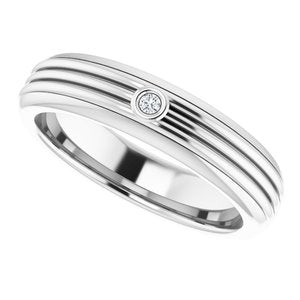 Unique - Sebastian - 14K White Gold .025 CTW Natural Diamond Mens Band