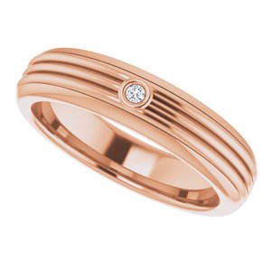 Unique - Sebastian - 14K Rose Gold .025 CTW Natural Diamond Mens Band