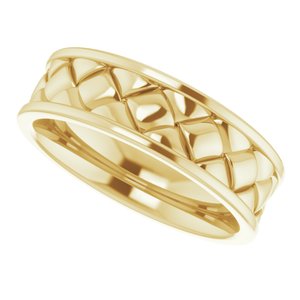 Classic - David - 14K Yellow Gold 6 mm Woven-Design Band Size 7