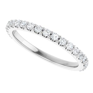 Pave - Ayana - Platinum 3/8 CTW Natural Diamond Band for 6 mm Cushion Ring