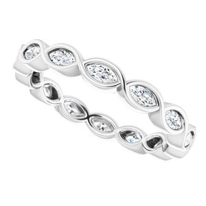Bezel - Valley - 14K White Gold 1/2 CTW Natural Diamond Eternity Band Size 7