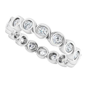 Bezel - Valley - Platinum 3/8 CTW Lab-Grown Diamond Eternity Band Size 4