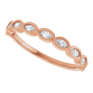 Bezel - Pearl - 14K Rose Gold 1/4 CTW Natural Diamond Anniversary Band
