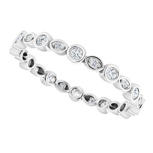 Bezel - Delta - Platinum 1/4 CTW Natural Diamond Eternity Band Size 7