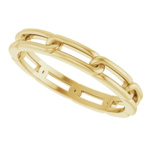 Classic - Jacob - 14K Yellow Gold 3 mm Chain Link Band Size 7