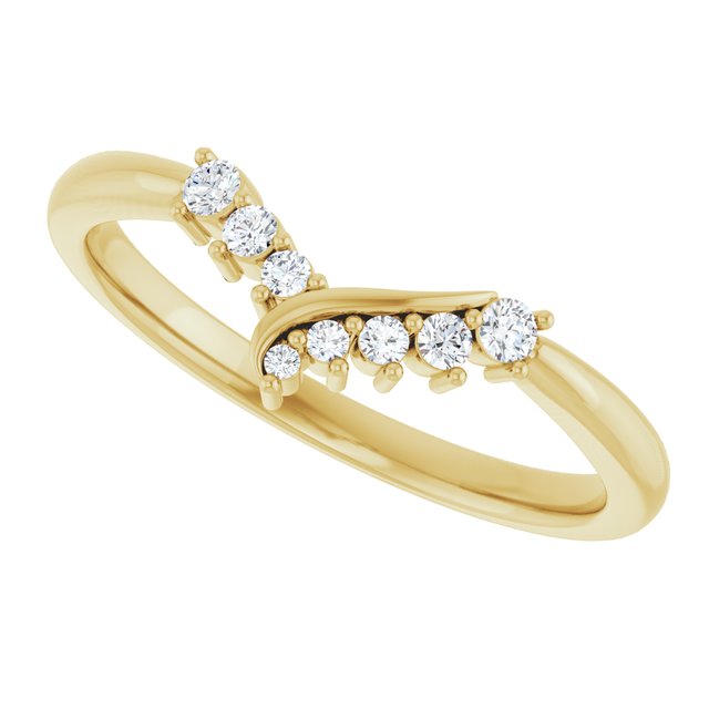 14K Yellow 1/8 CTW Lab-Grown Diamond Contour Band