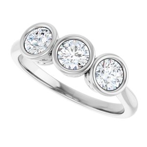 14K White Gold - Zinnia - 3/4 CTW Natural Diamond Anniversary Band