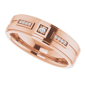 Unique - Noah - 14K Rose Gold .06 CTW Natural Diamond Mens Band