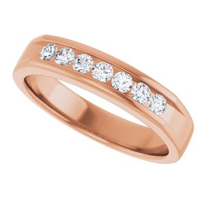 Hammered - Carter - 14K Rose Gold 3/8 CTW Natural Diamond Band