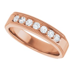 Unique - Alexander - 14K Rose Gold 3/8 CTW Natural Diamond Band