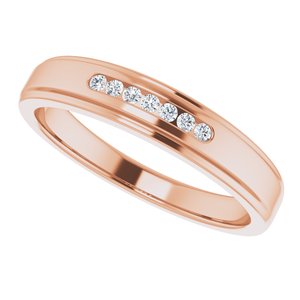 Hammered - Julian - 14K Rose Gold 1/10 CTW Natural Diamond Band