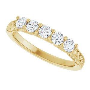 Nature - Gloria - 14K Yellow Gold 1/2 CTW Lab-Grown Diamond Anniversary Band