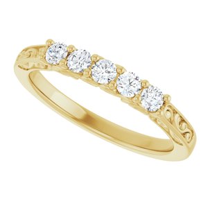 Nature - Gloria - 14K Yellow Gold 1/3 CTW Natural Diamond Anniversary Band