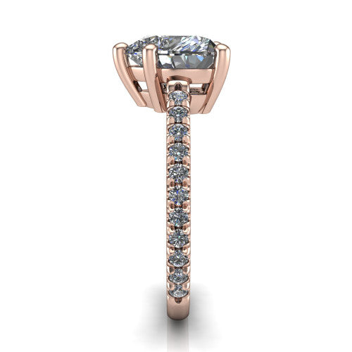 Abigail Heart Shape Classic Engagement Ring in 18K Rose Gold