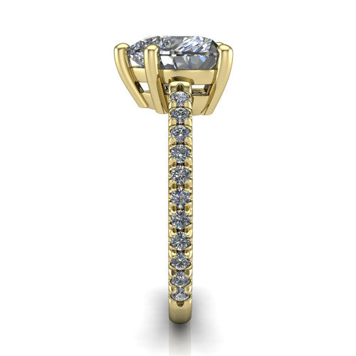 Abigail Heart Shape Classic Engagement Ring in 18K Yellow Gold