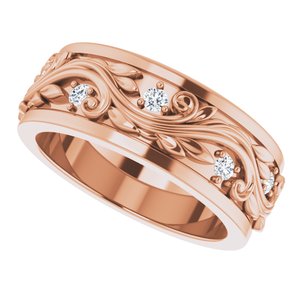 Diamond - Aria - 14K Rose Gold 1/4 CTW Natural Diamond Band Size 5.5