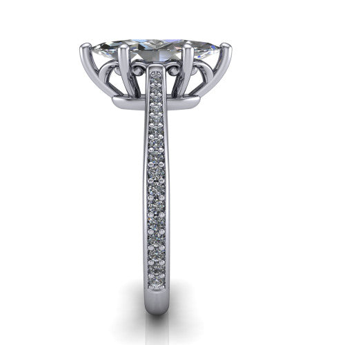 Amelia Marquise Shape Solitaire Engagement Ring in 14K White Gold