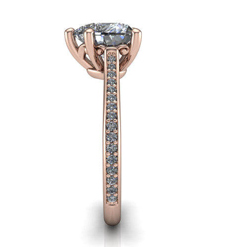 Amelia Heart Shape Solitaire Engagement Ring in 18K Rose Gold