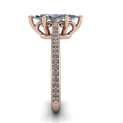 Amelia Marquise Shape Solitaire Engagement Ring in 14K Rose Gold
