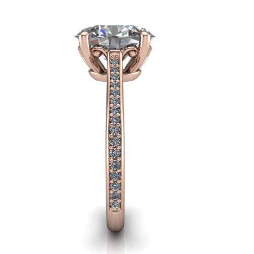Amelia Oval Shape Solitaire Engagement Ring in 18K Rose Gold