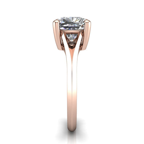 Grace Cushion Shape Classic Engagement Ring in 14K Rose Gold