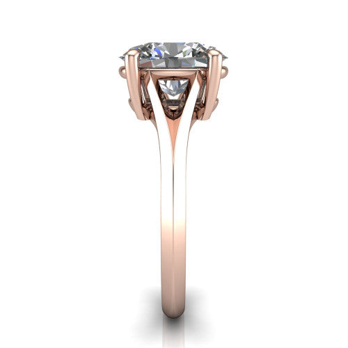 Grace Oval Shape Classic Engagement Ring in 18K Rose Gold