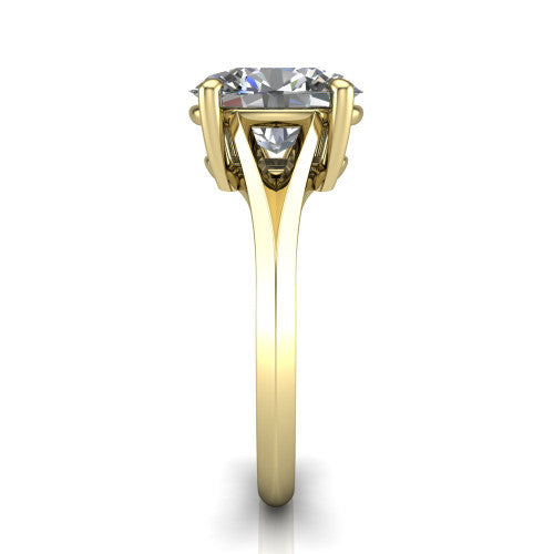 Grace Oval Shape Classic Engagement Ring in 18K Yellow Gold