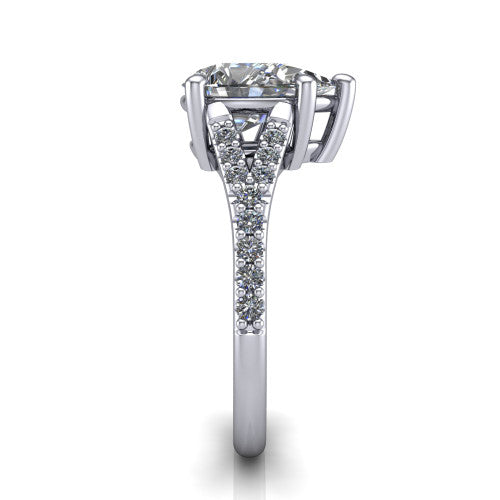 Sophia Pear Shape Classic Engagement Ring in 18K White Gold