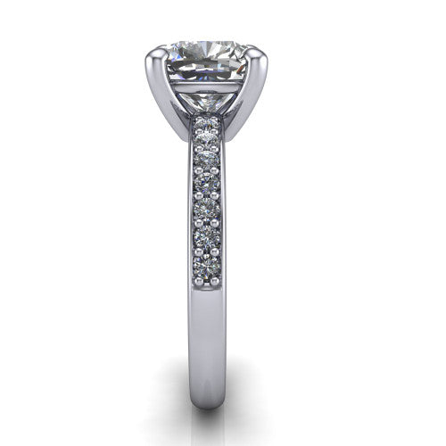 Evelyn Cushion Shape Classic Engagement Ring in Platinum