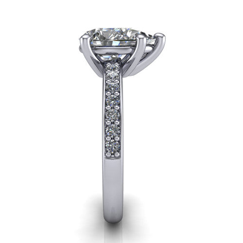 Evelyn Pear Shape Classic Engagement Ring in Platinum