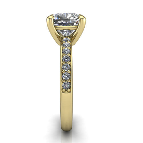Evelyn Cushion Shape Classic Engagement Ring in 14K Yellow Gold