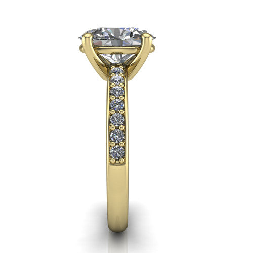 Evelyn Oval Shape Classic Engagement Ring in 18K Yellow Gold