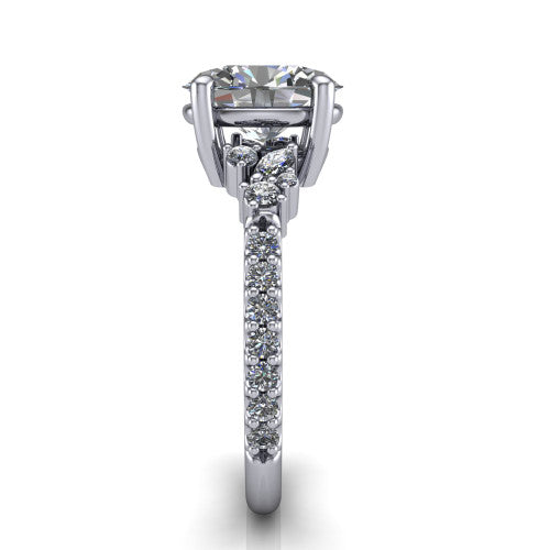 Willow Oval Shape Classic Engagement Ring in Platinum