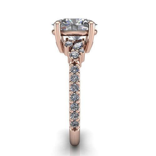 Willow Oval Shape Classic Engagement Ring in 14K Rose Gold
