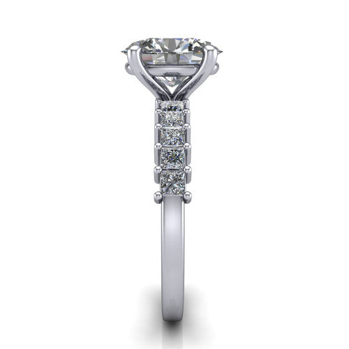 Maya Oval Shape Classic Engagement Ring in 14K White Gold