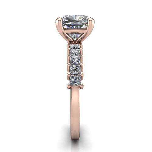 Maya Cushion Shape Classic Engagement Ring in 14K Rose Gold