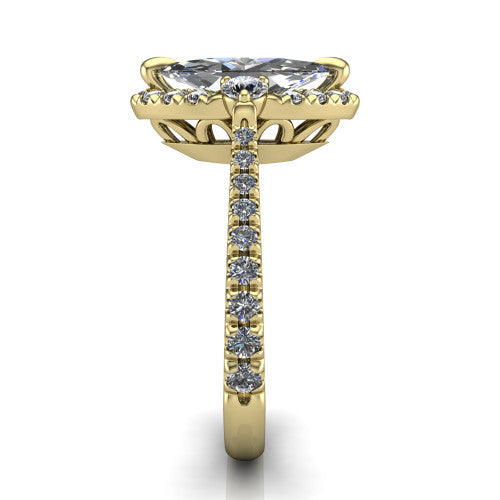 Amaya Marquise Shape Halo Engagement Ring in 14K Yellow Gold