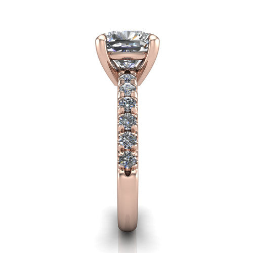 Ariana Cushion Shape Classic Engagement Ring in 18K Rose Gold