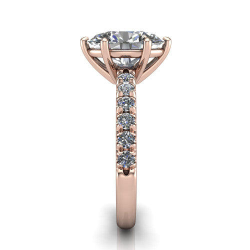 Ariana Oval Shape Classic Engagement Ring in 14K Rose Gold