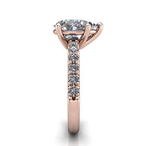Ariana Pear Shape Classic Engagement Ring in 14K Rose Gold