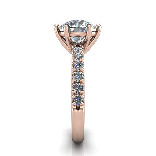 Ariana Round Shape Classic Engagement Ring in 14K Rose Gold