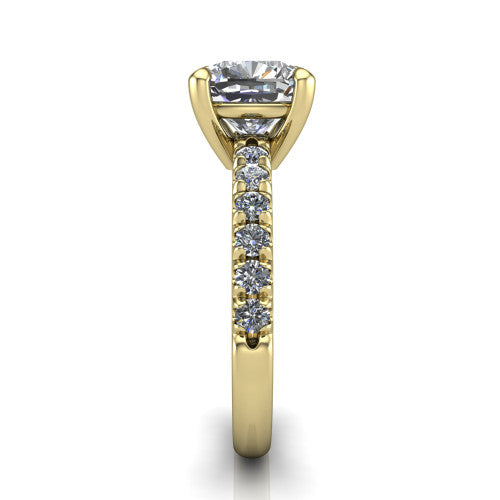 Ariana Cushion Shape Classic Engagement Ring in 18K Yellow Gold