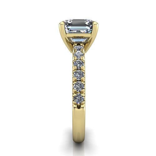 Ariana Square Emerald Shape Classic Engagement Ring in 18K Yellow Gold