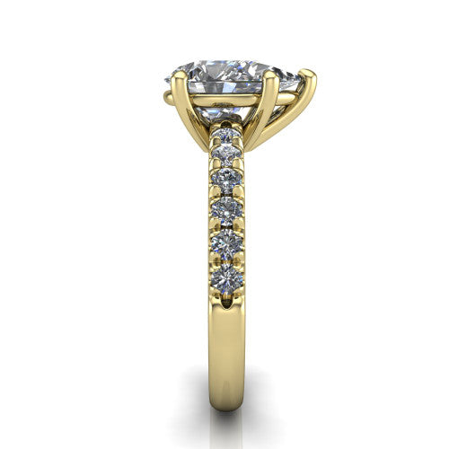 Ariana Pear Shape Classic Engagement Ring in 14K Yellow Gold