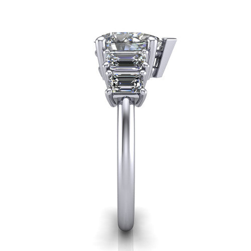 Stella Pear Shape Three Stone Engagement Ring in Platinum