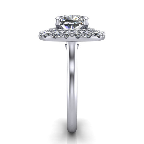 Sophie Cushion Shape Halo Engagement Ring in 14K White Gold