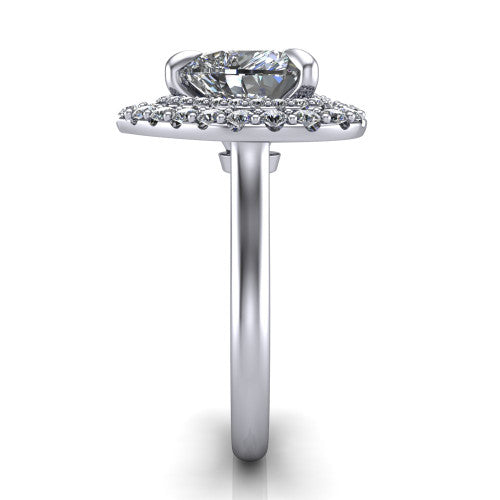 Sophie Heart Shape Halo Engagement Ring in 18K White Gold