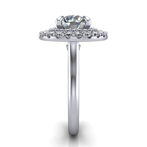 Sophie Round Shape Halo Engagement Ring in 14K White Gold