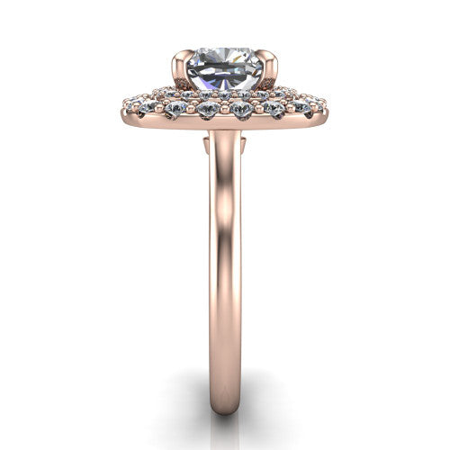 Sophie Cushion Shape Halo Engagement Ring in 18K Rose Gold